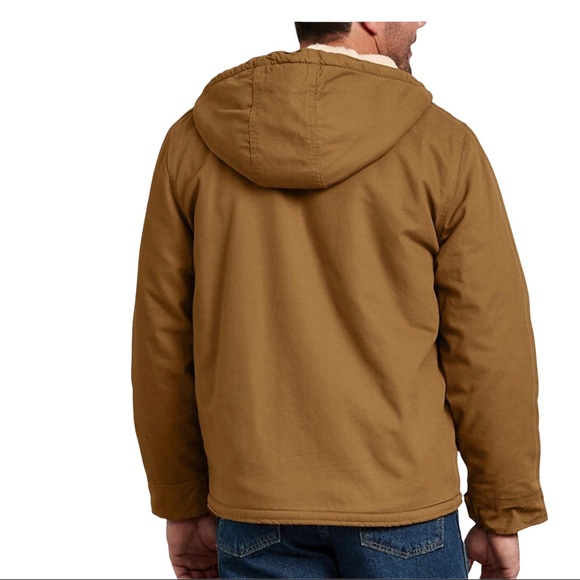 DICKIES Men’s 2XL Brown / Tan Sanded Duck Sherpa Lined Jacket - Picture 2 of 7